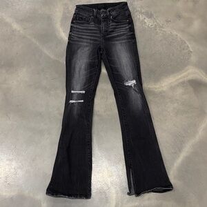 Buckle Black Distressed Bootcut Jeans